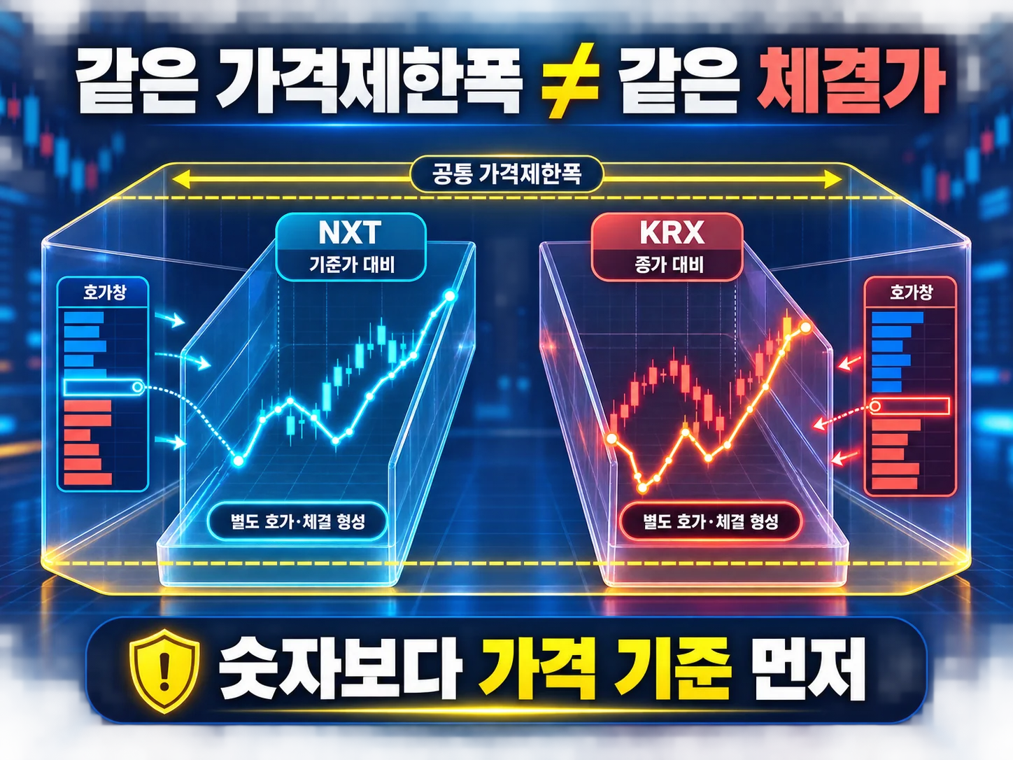 NXT 가격변동과 KRX 종가 기준의 차이를 보여주는 이미지