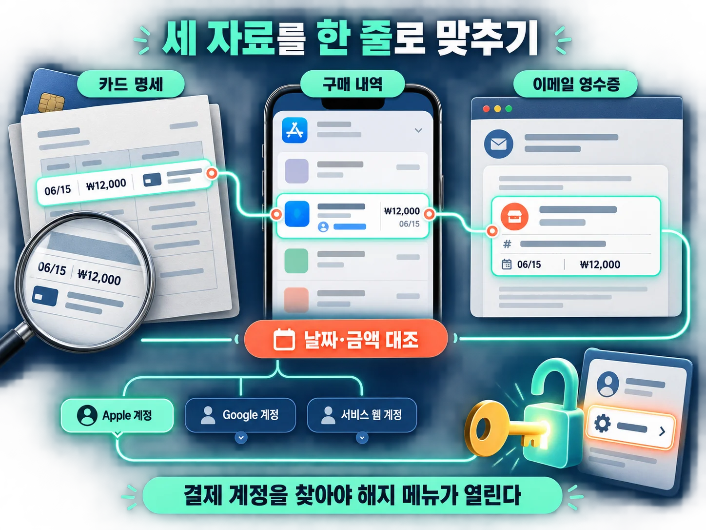 카드 명세와 이메일 영수증으로 자동결제 구독을 찾는 과정