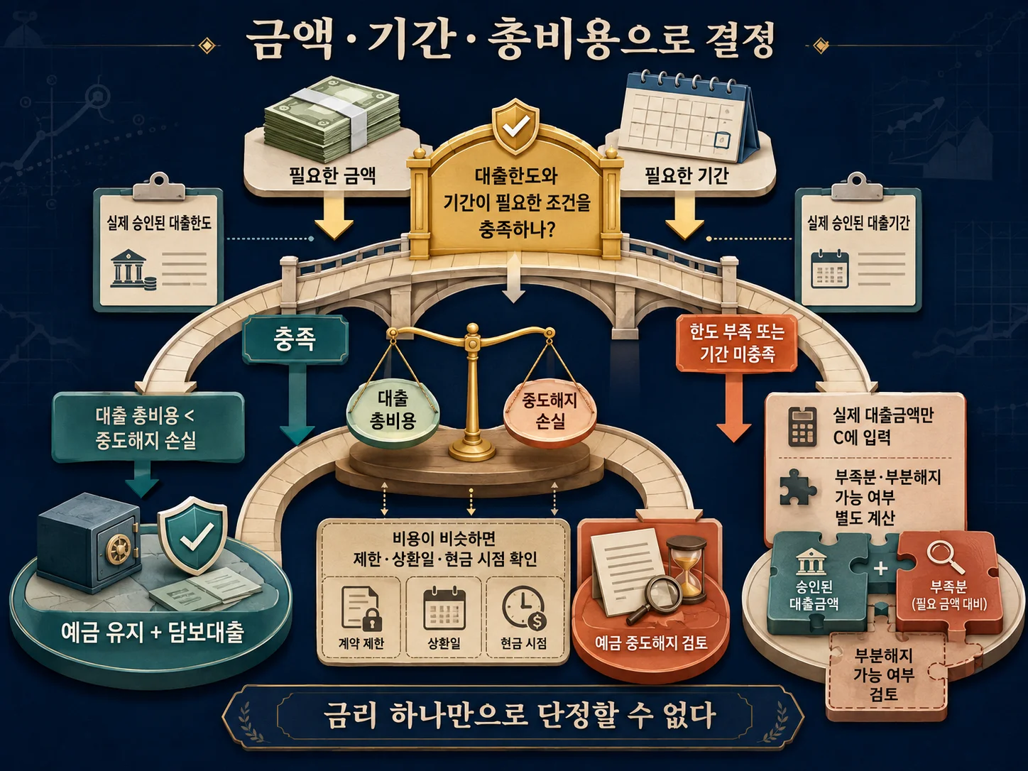 대출한도와 필요기간에 따른 예금담보대출 선택 기준