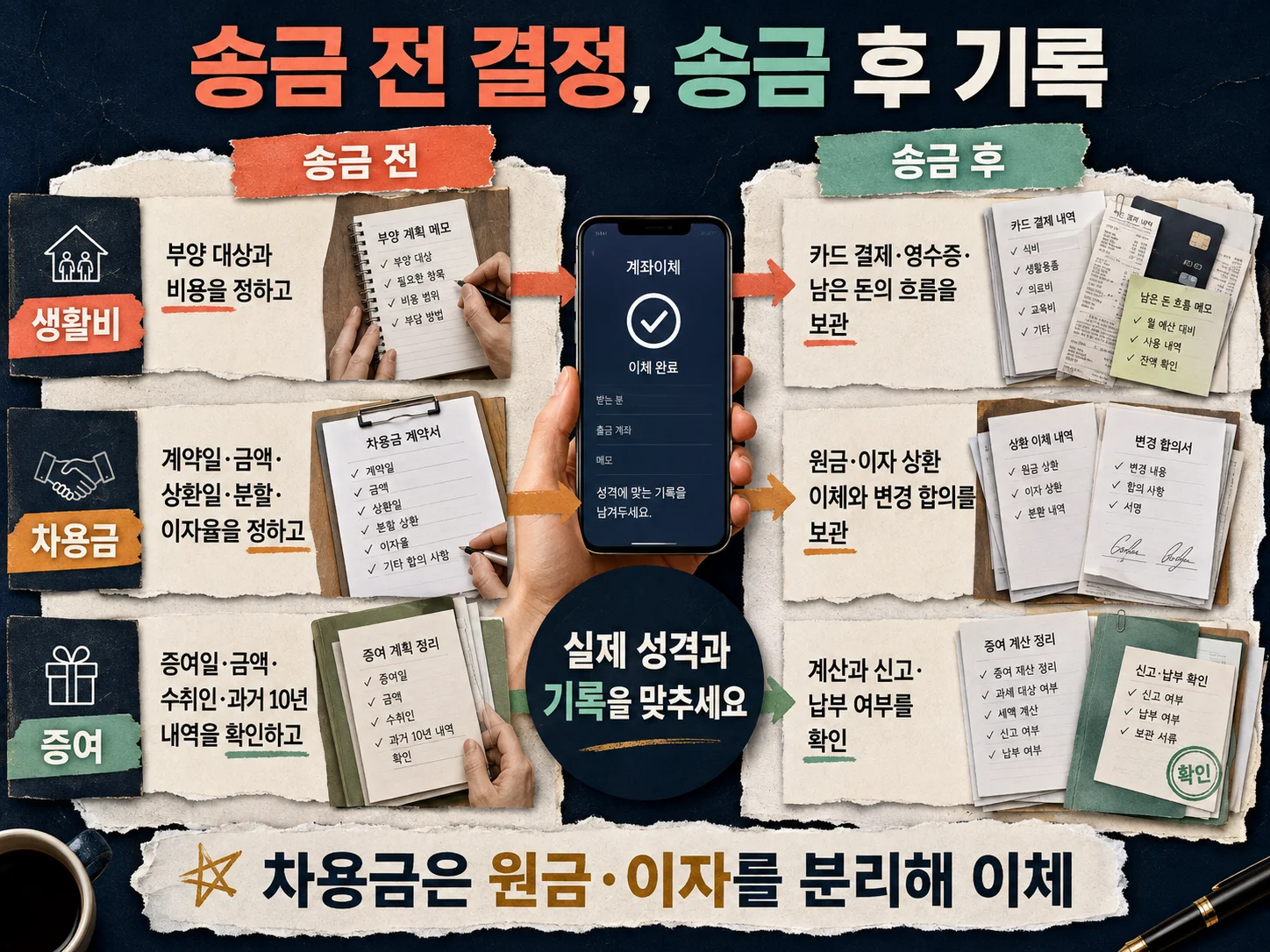 생활비·차용금·증여 계좌이체 전후 기록 관리 기준