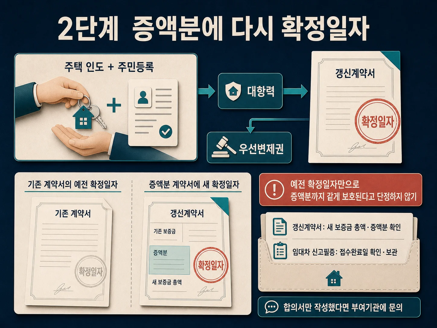 - 증액 전세보증금 계약서의 확정일자 확인