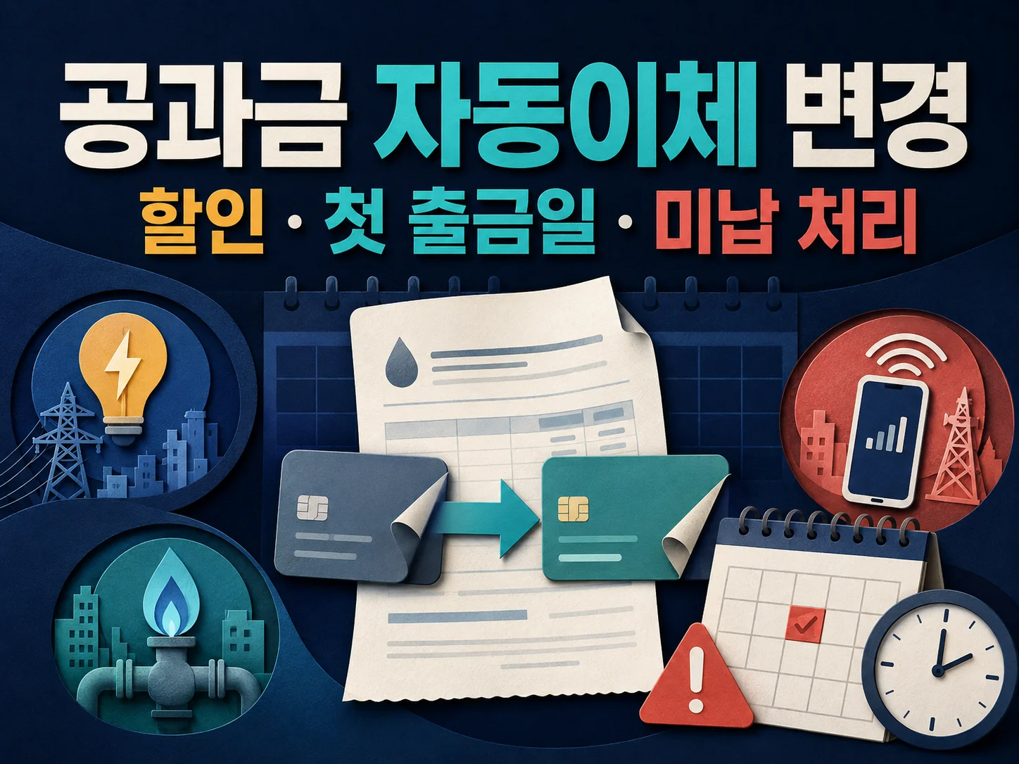 전기·가스·통신 공과금 자동이체 변경 안내