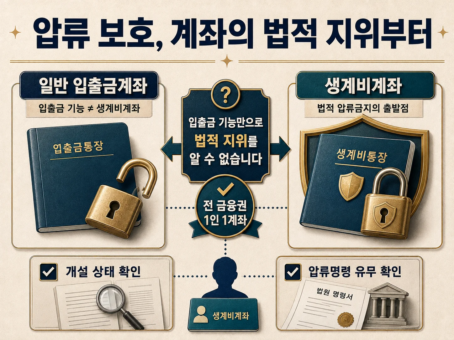 • 생계비계좌 개설 여부에 따라 달라지는 압류 보호 확인