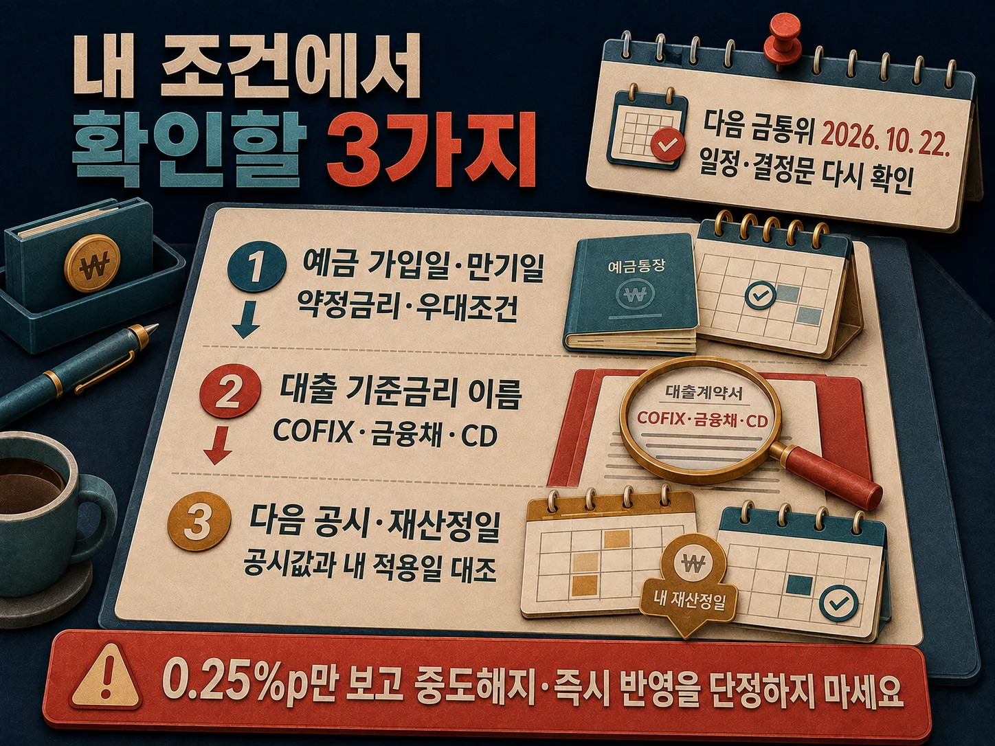 예금·변동대출 기준금리 확인 항목 3가지
