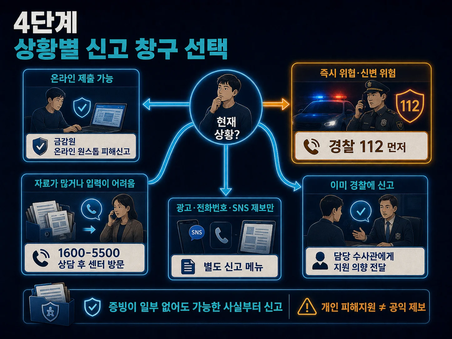 상황별 불법사금융 신고 창구와 경찰 연계 기준