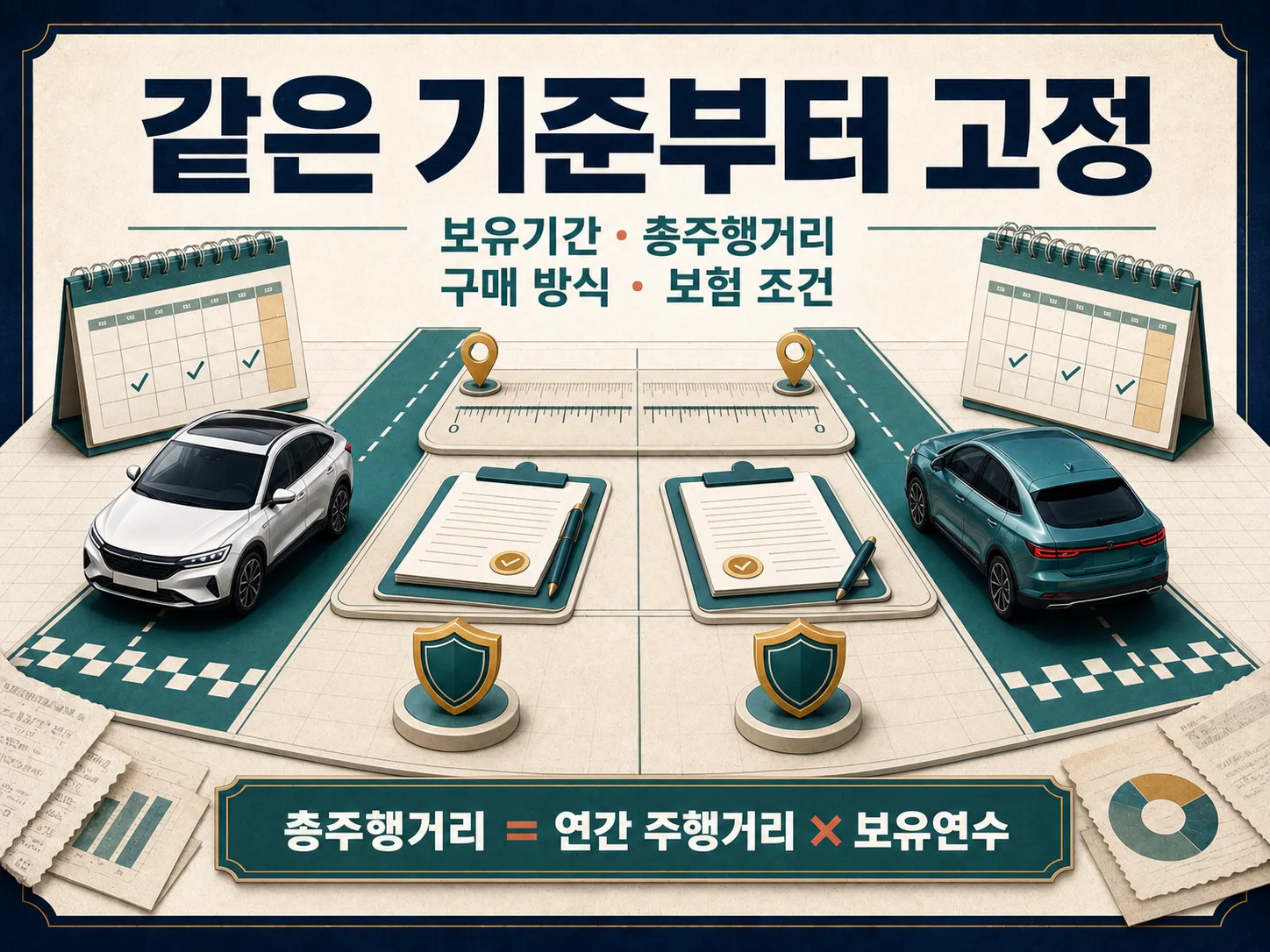 하이브리드차 총소유비 비교를 위한 보유기간·주행거리 기준표
