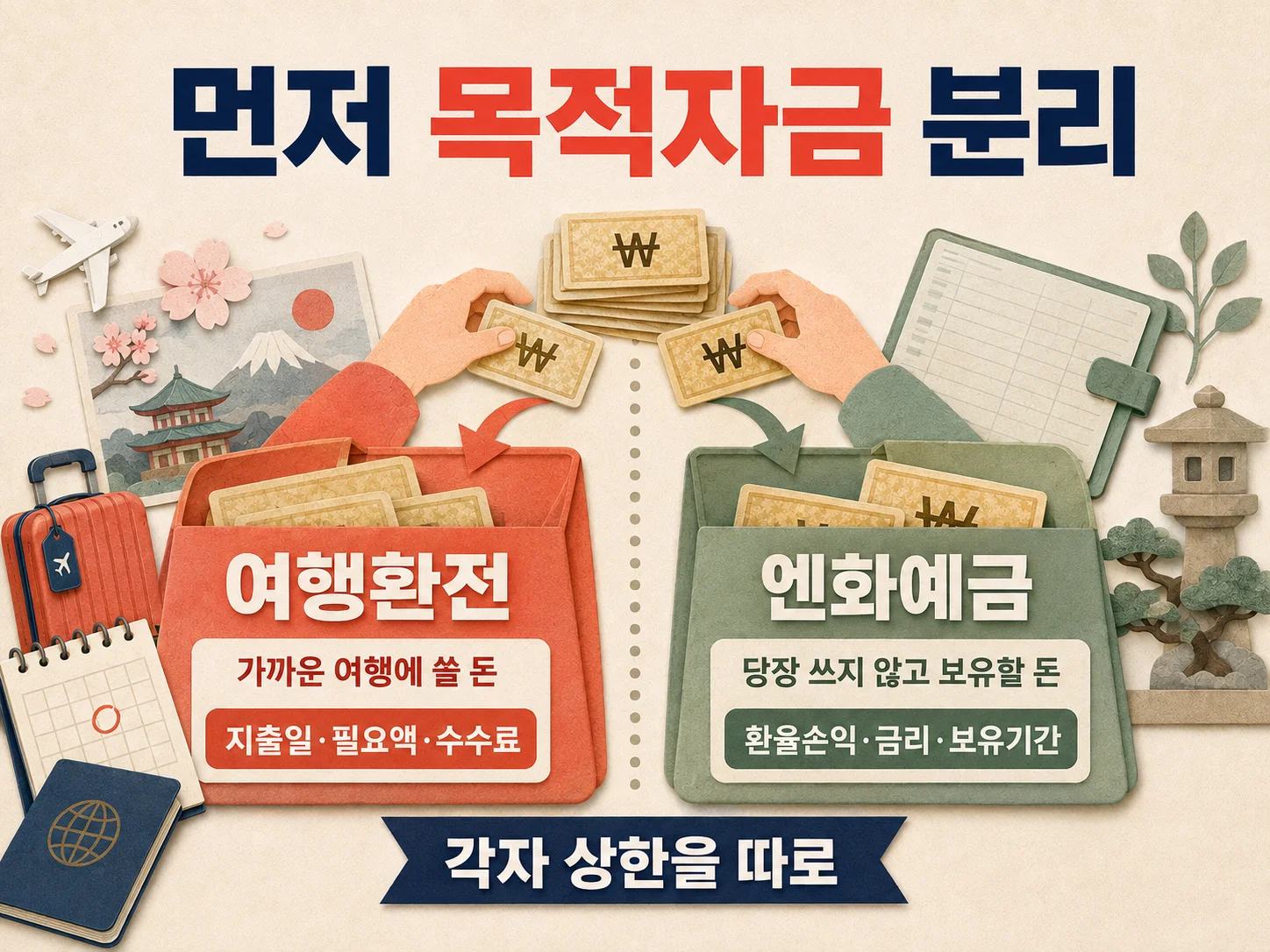 여행환전과 엔화예금 목적자금 분리 기준
