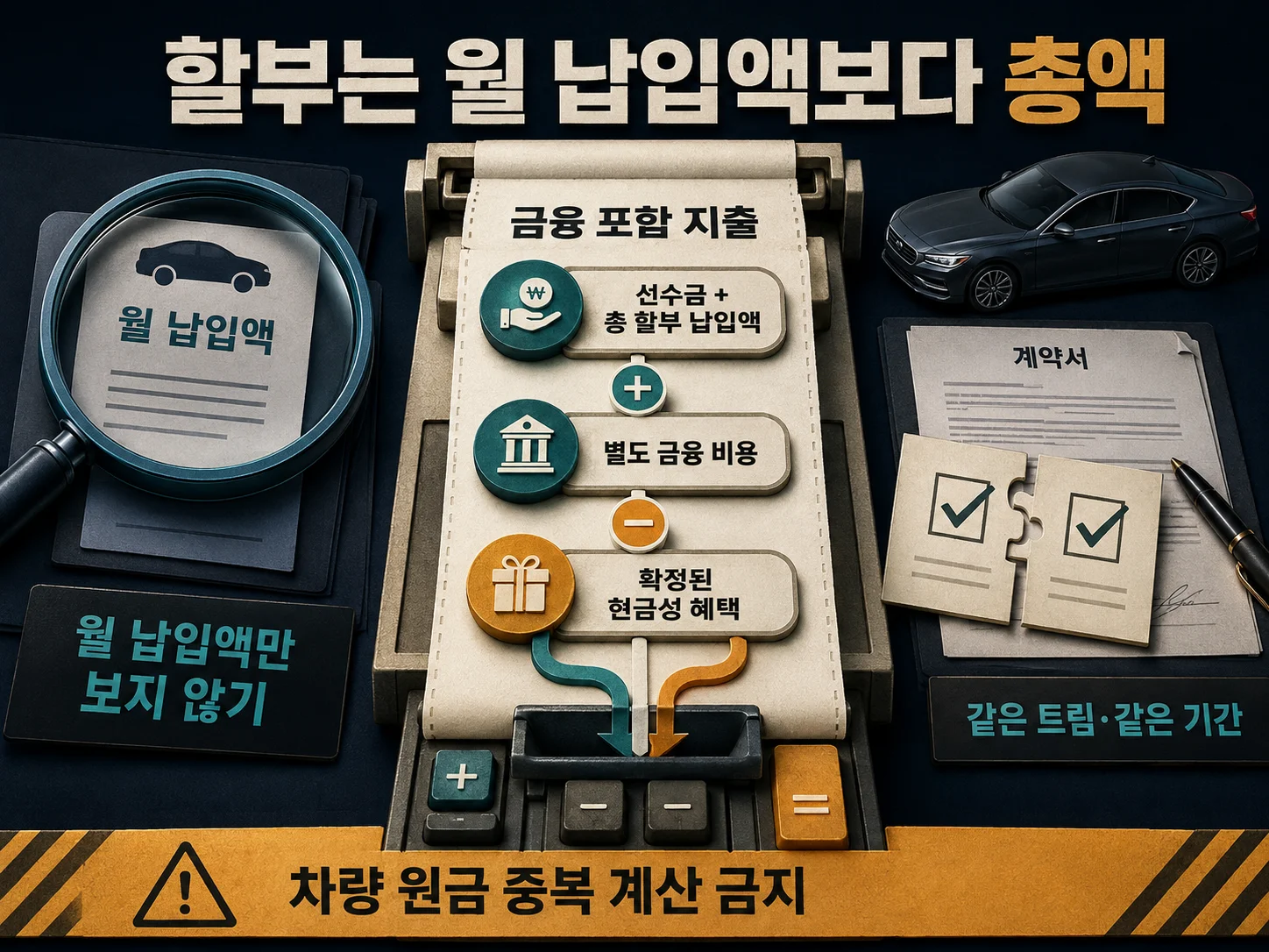 - K8 할부금리와 총 납입액을 비교하는 이미지