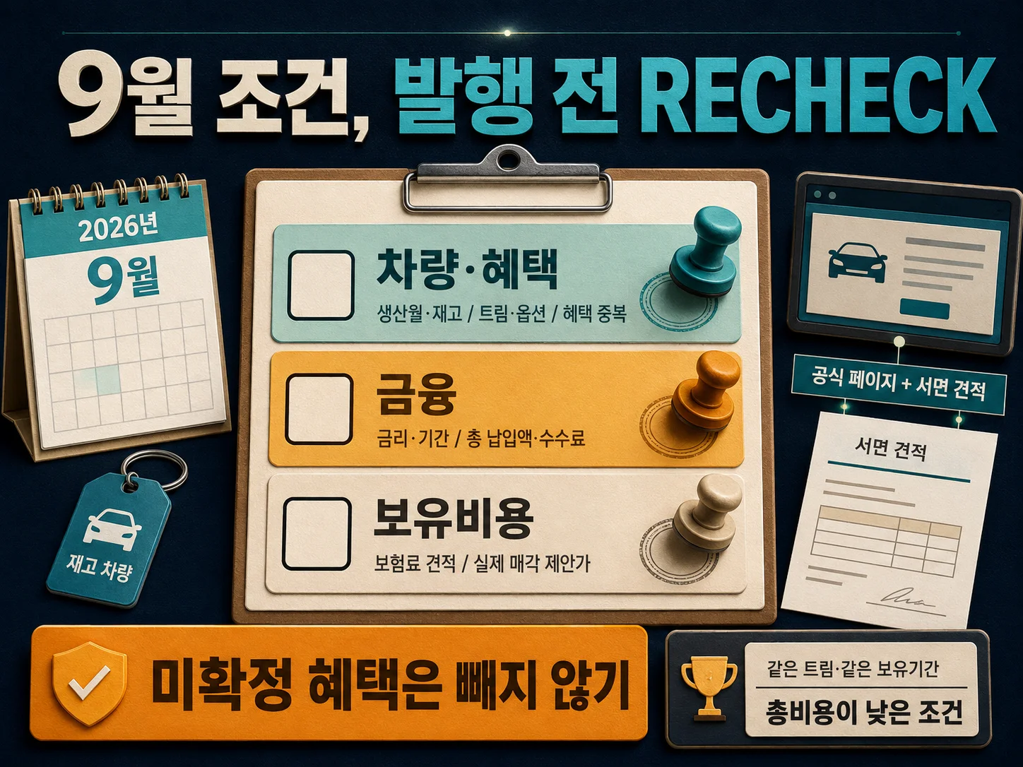 - K8 9월 구매조건과 출고 전 재확인 항목 이미지