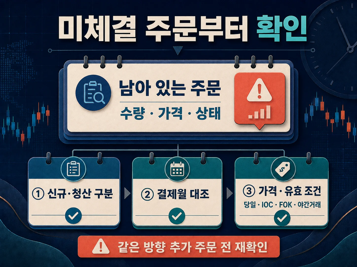 CPI 이벤트 전 미체결 주문과 계약월을 확인하는 파생상품 주문 점검