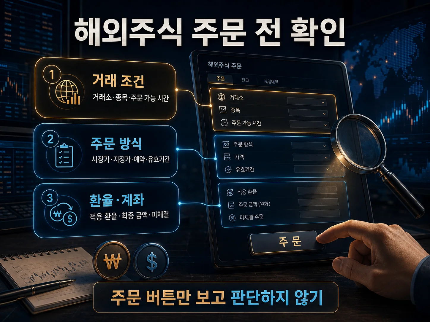 • 해외주식 주문 가능 시간과 적용 환율 확인 이미지