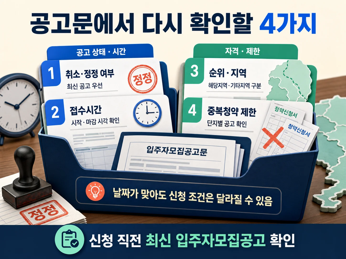 청약 모집공고에서 확인할 접수시간·자격·중복청약 제한 체크리스트