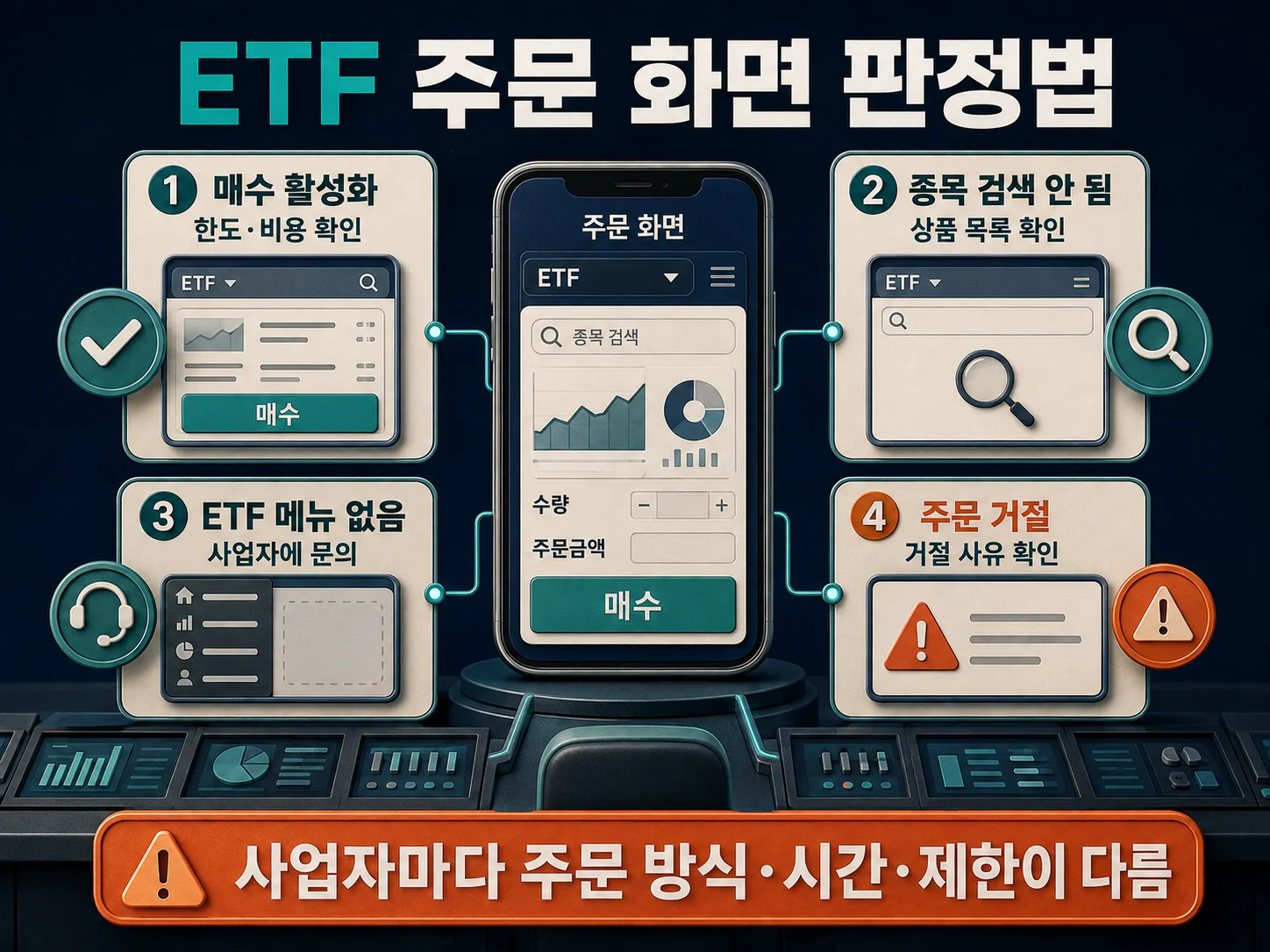 퇴직연금 DC형 ETF 주문 화면에서 매수 가능 여부를 판단하는 기준