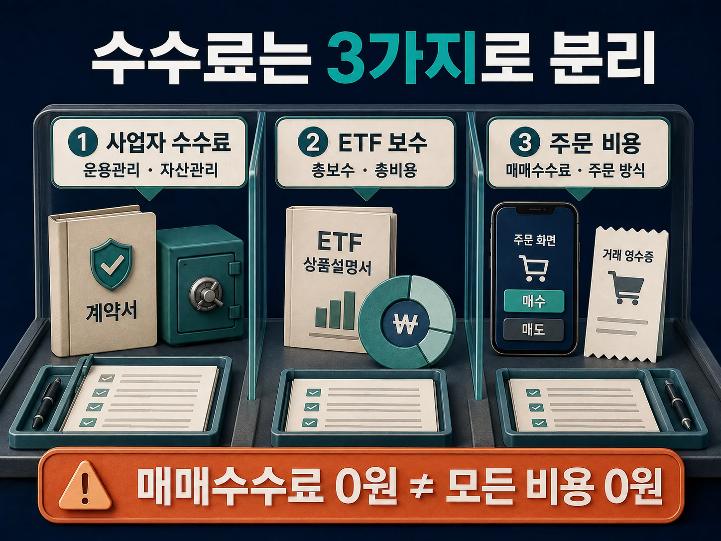 DC형 ETF 수수료를 사업자 수수료·ETF 보수·거래비용으로 구분한 안내