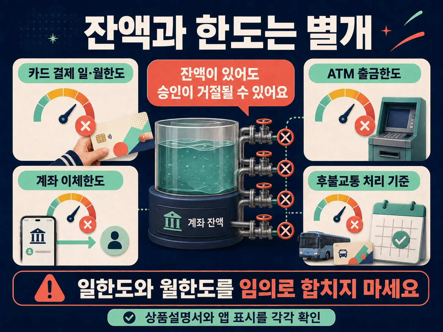 - 청소년 체크카드 일·월 이용한도와 ATM 출금한도 구분