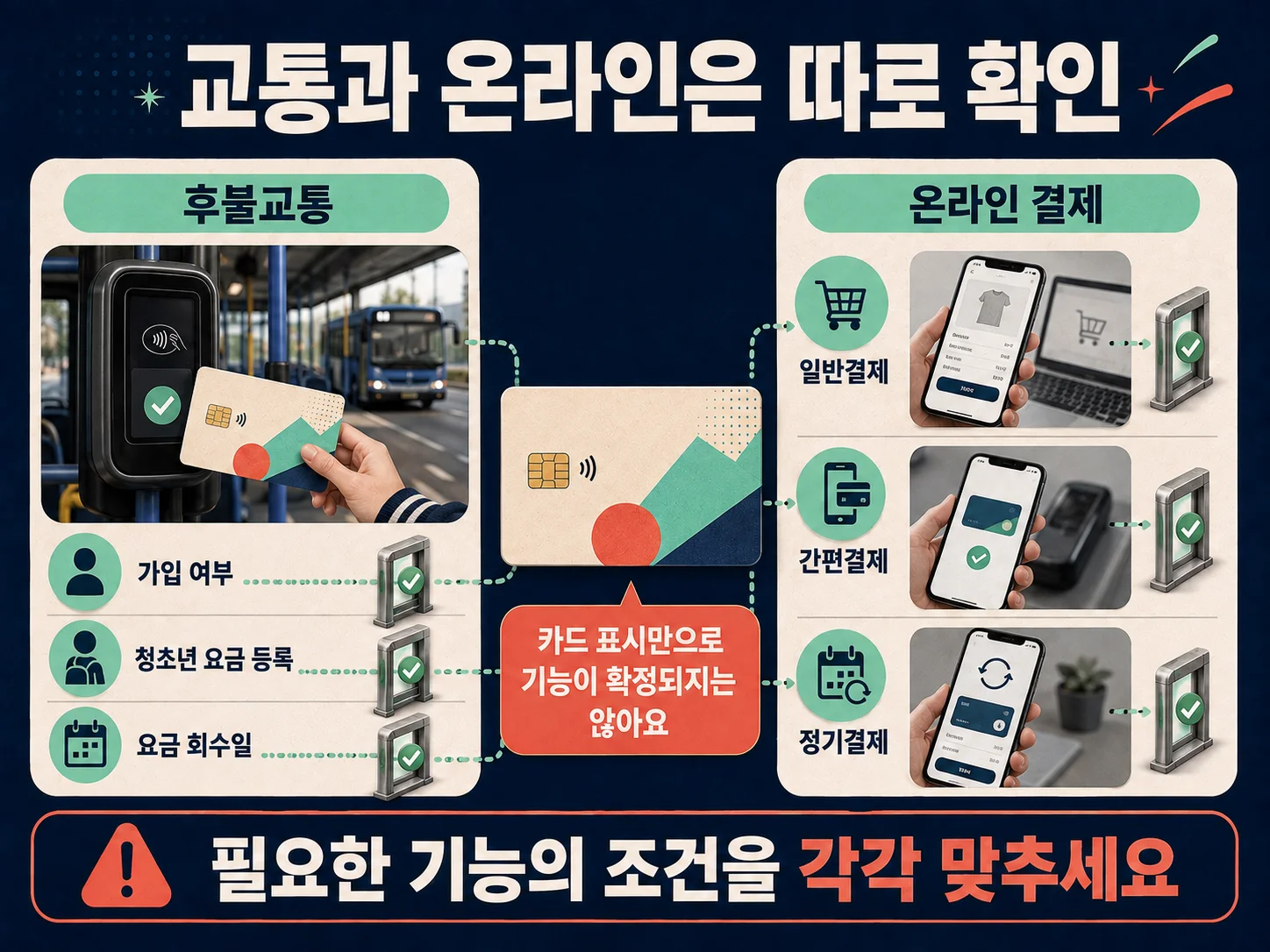 - 청소년 체크카드 후불교통과 온라인결제 조건 확인
