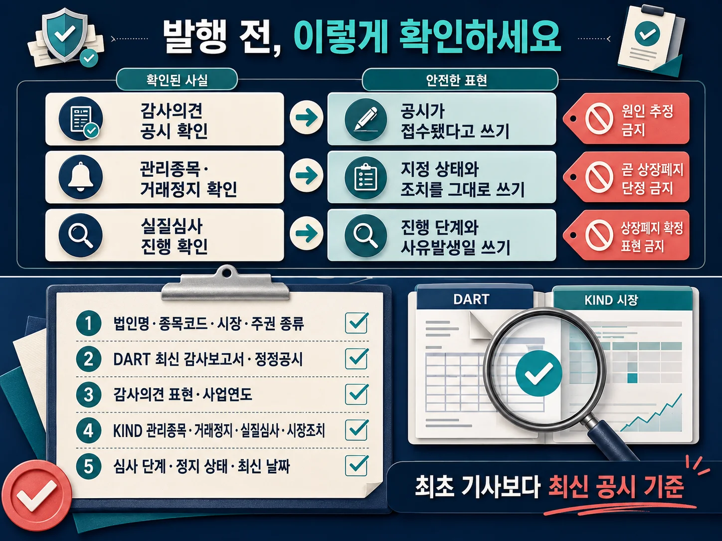 상장폐지 위험 보도와 공시 교차 확인 체크리스트