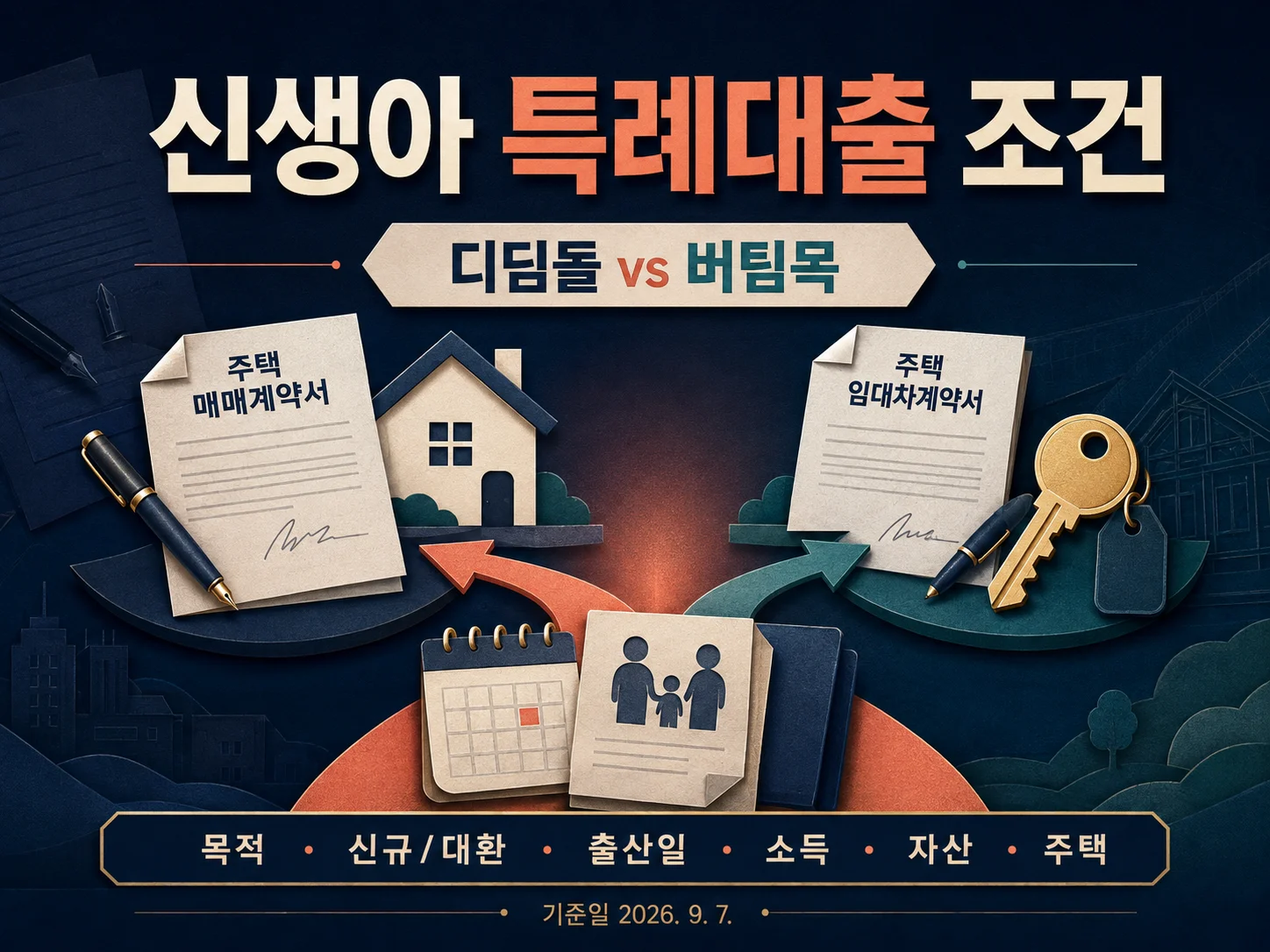 신생아 특례대출 조건을 구입·전세·대환으로 구분해 확인하는 안내