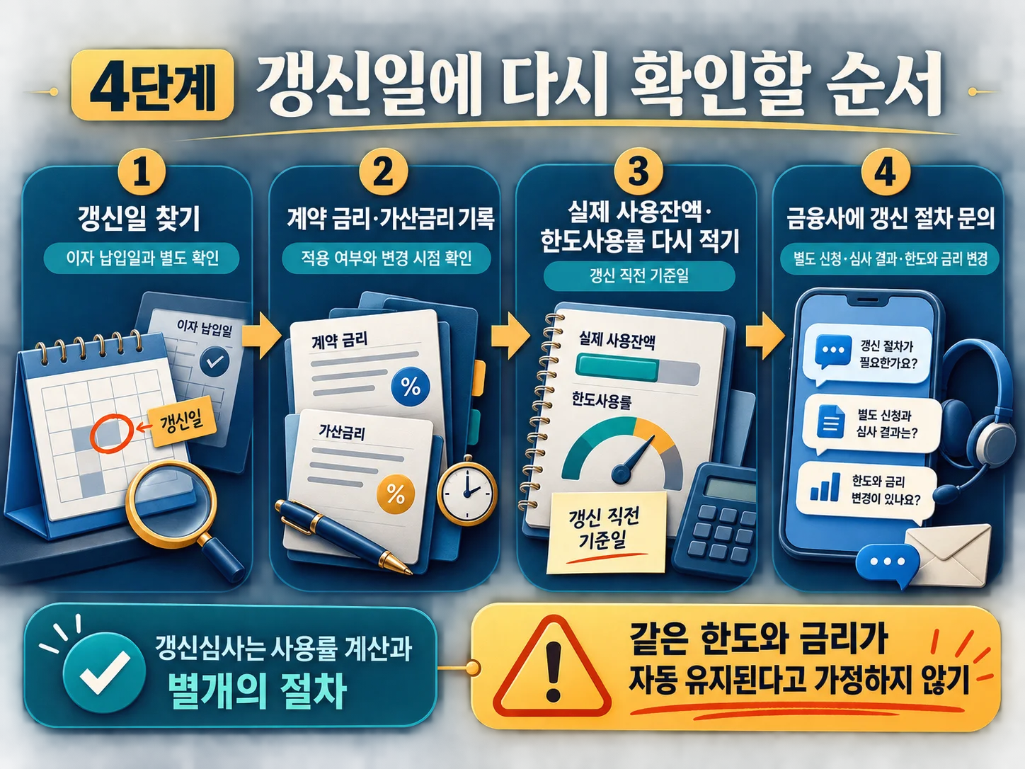 마이너스통장 갱신일과 계약 금리 확인