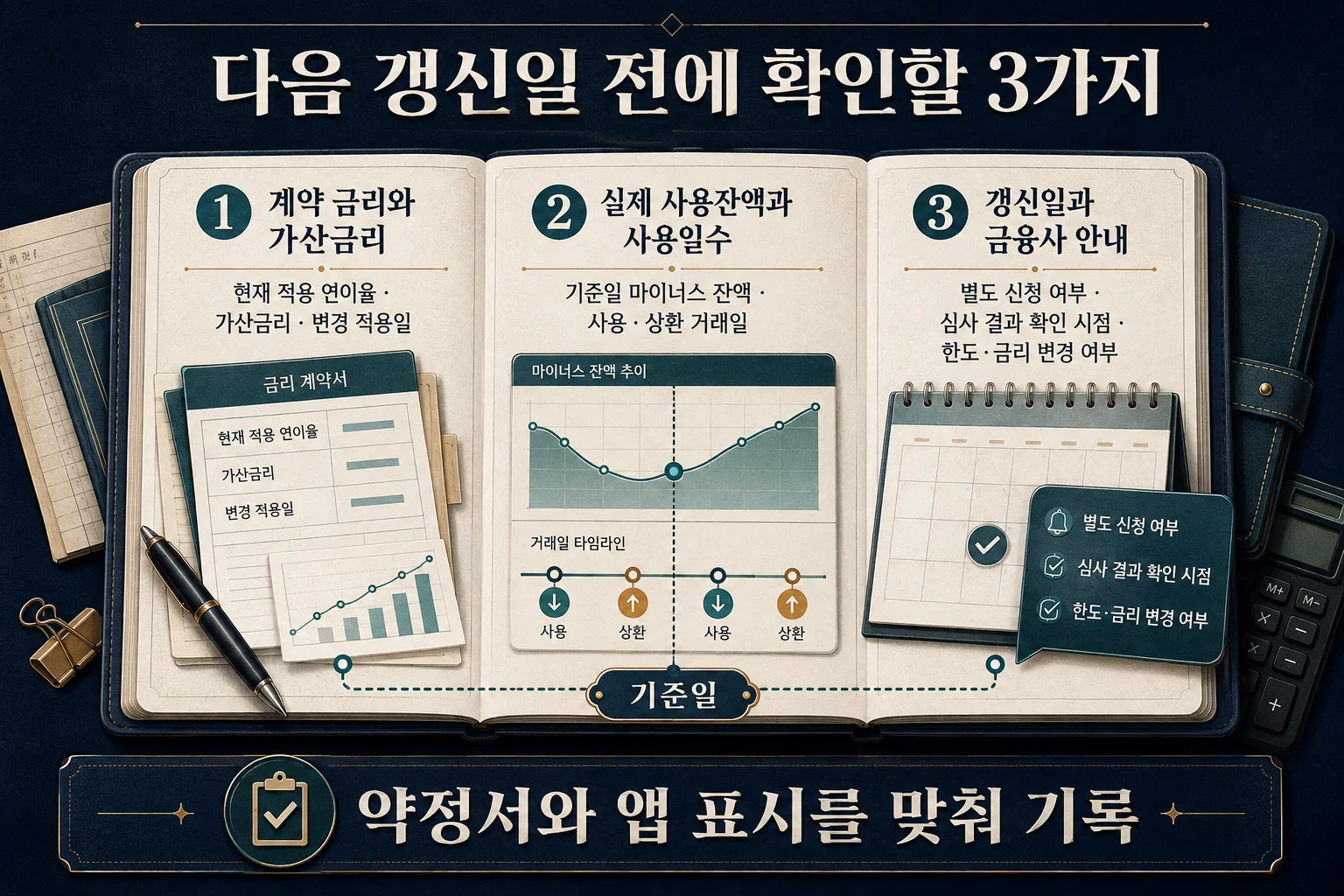 마이너스통장 갱신 전 확인 기록 체크리스트