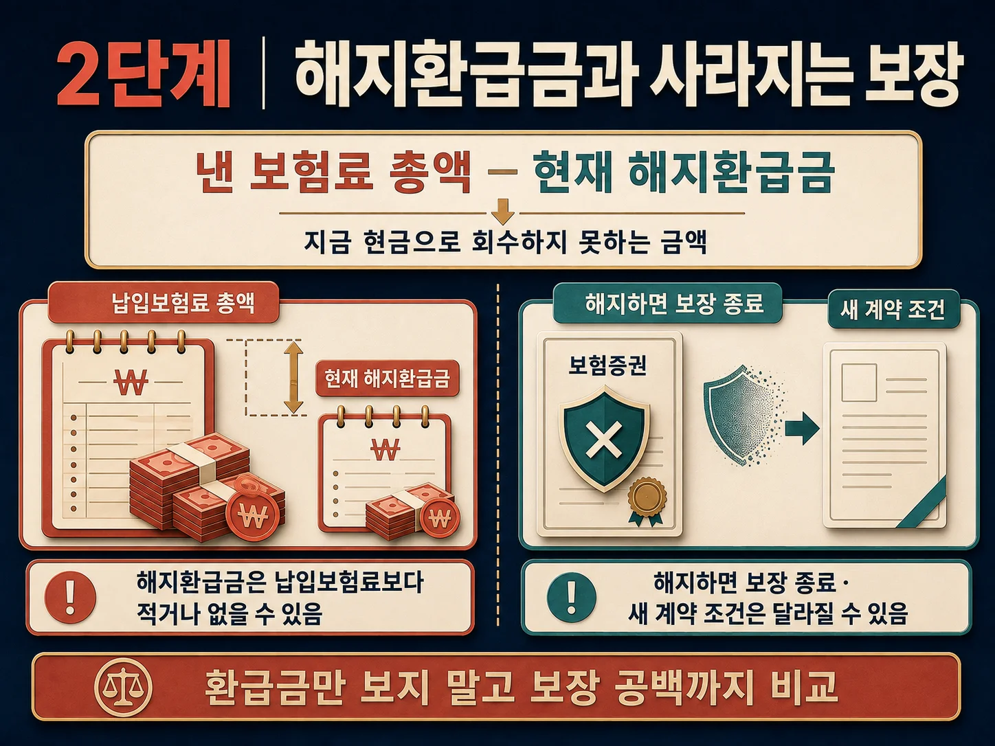 보험 해지환급금과 보장 공백을 함께 비교하는 방법