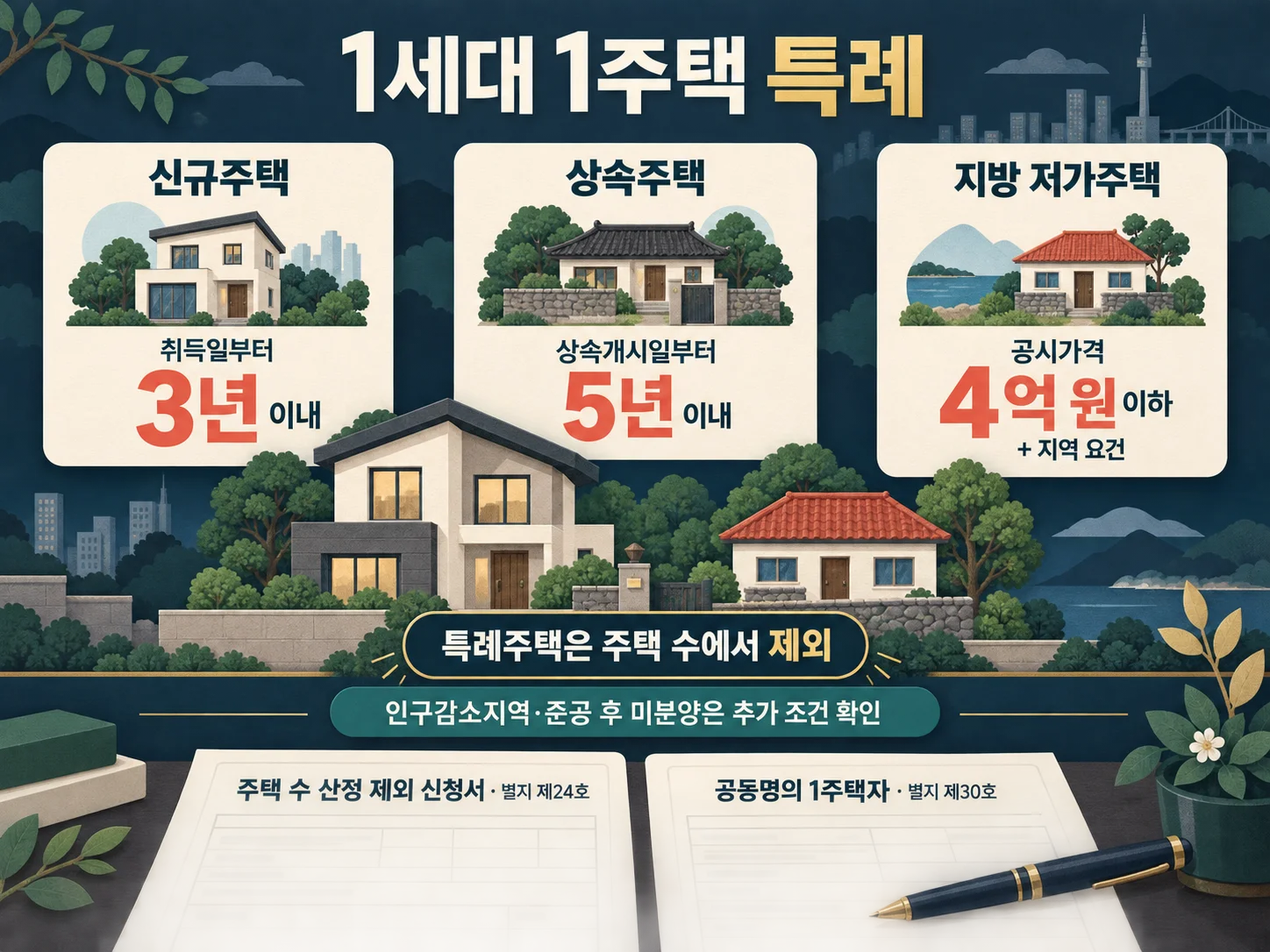 1세대 1주택 특례주택 종류와 신청 서식 확인