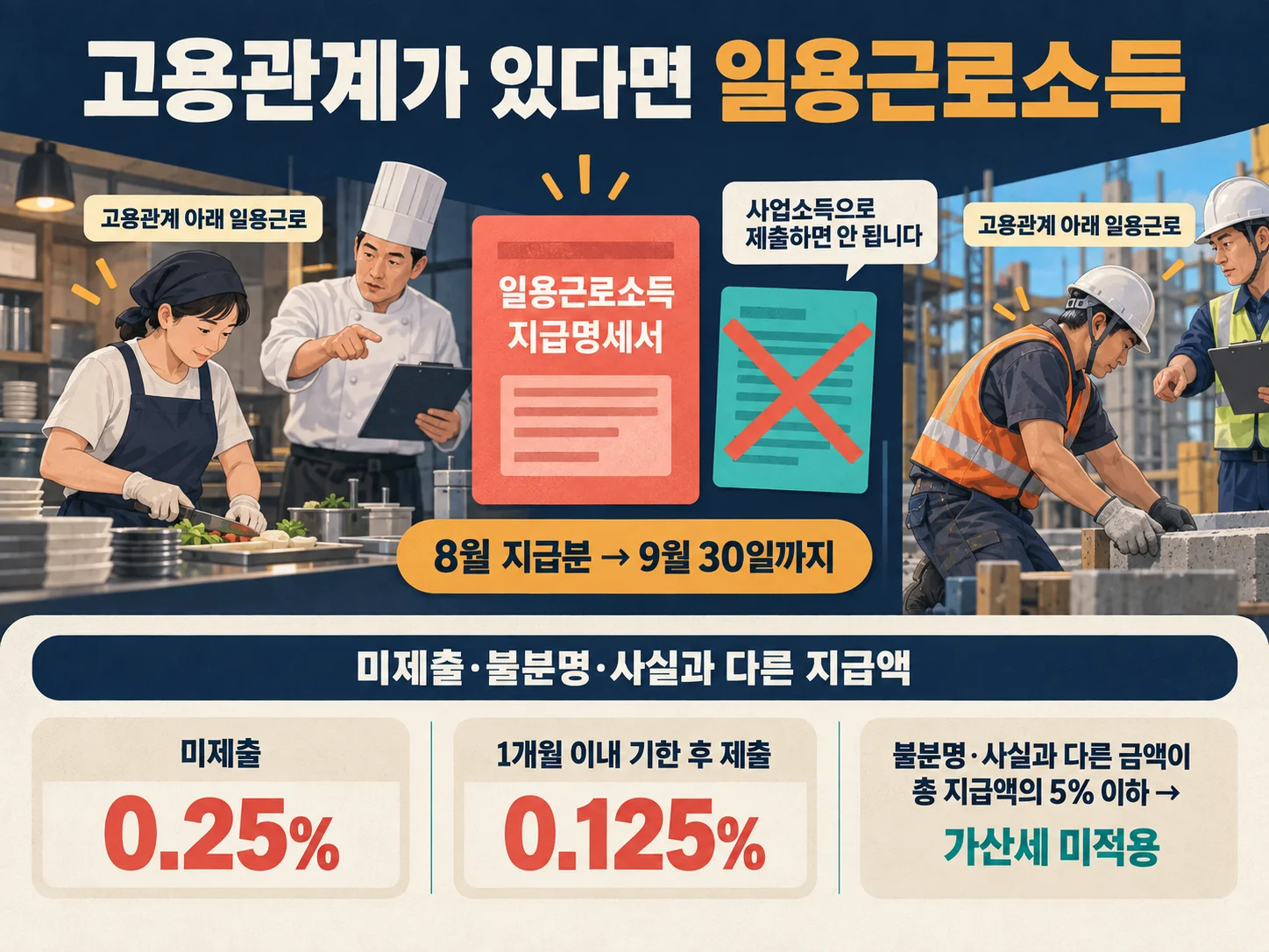 고용관계 일용근로소득 지급명세서와 간이지급명세서 가산세 확인