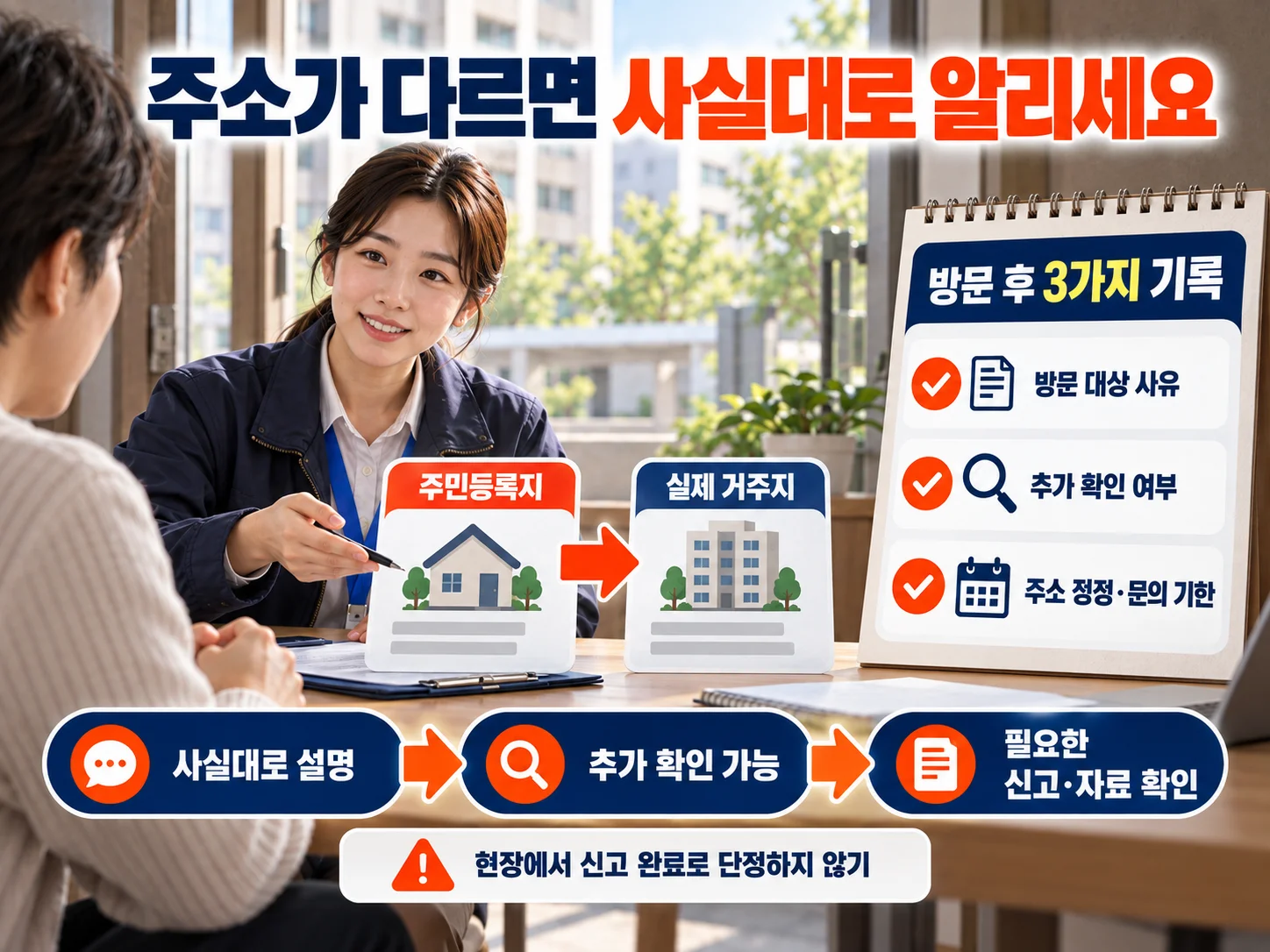 주민등록 주소와 실제 거주지가 다를 때 확인할 절차