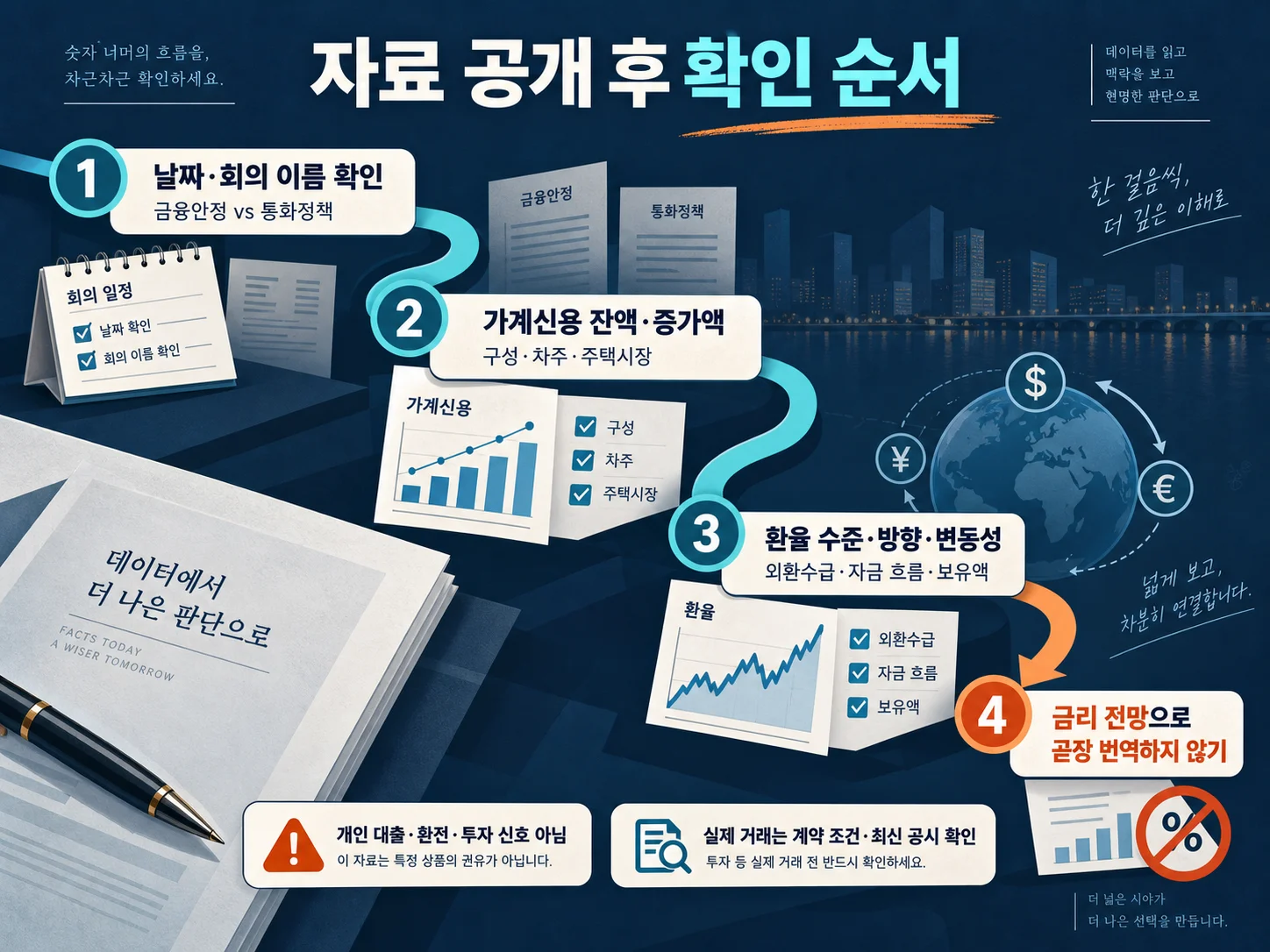 금융안정회의 자료에서 가계대출과 환율을 확인하는 순서