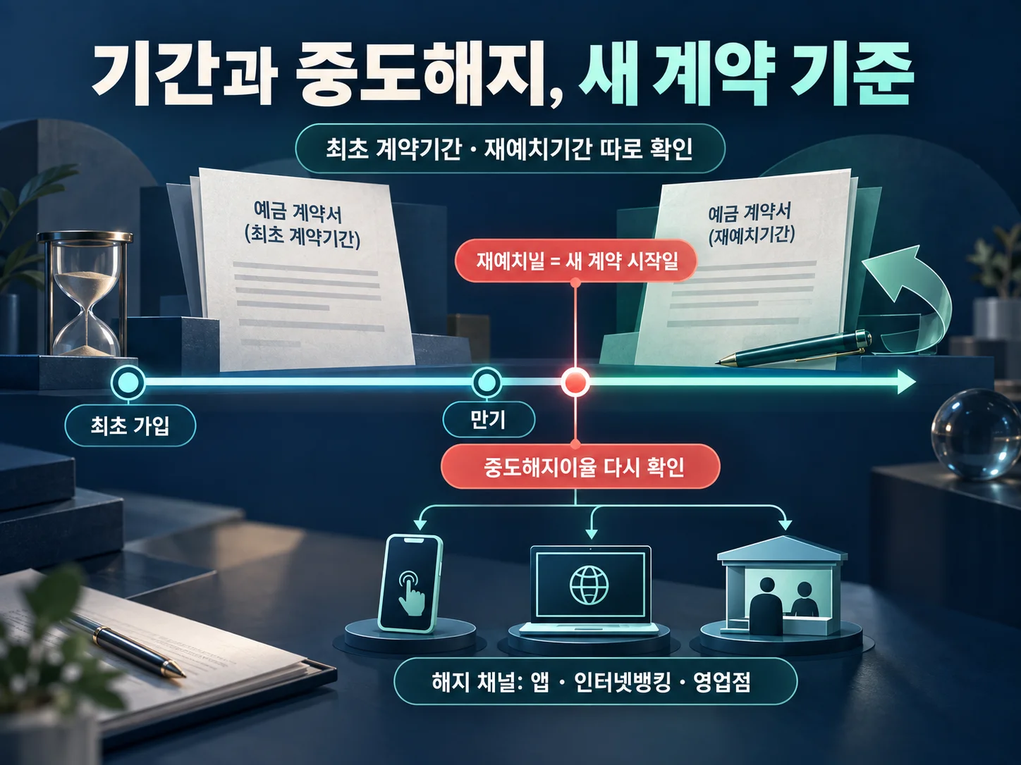 재예치 기간과 중도해지 조건 확인