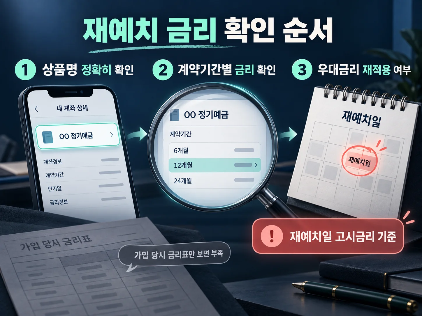 만기일 재예치 금리와 우대금리 확인 방법