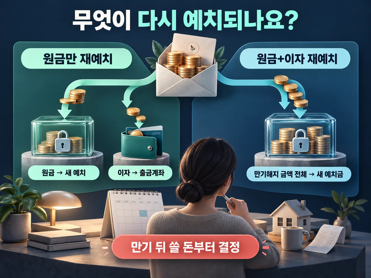 원금과 이자 재예치 방식 및 입금 계좌 확인