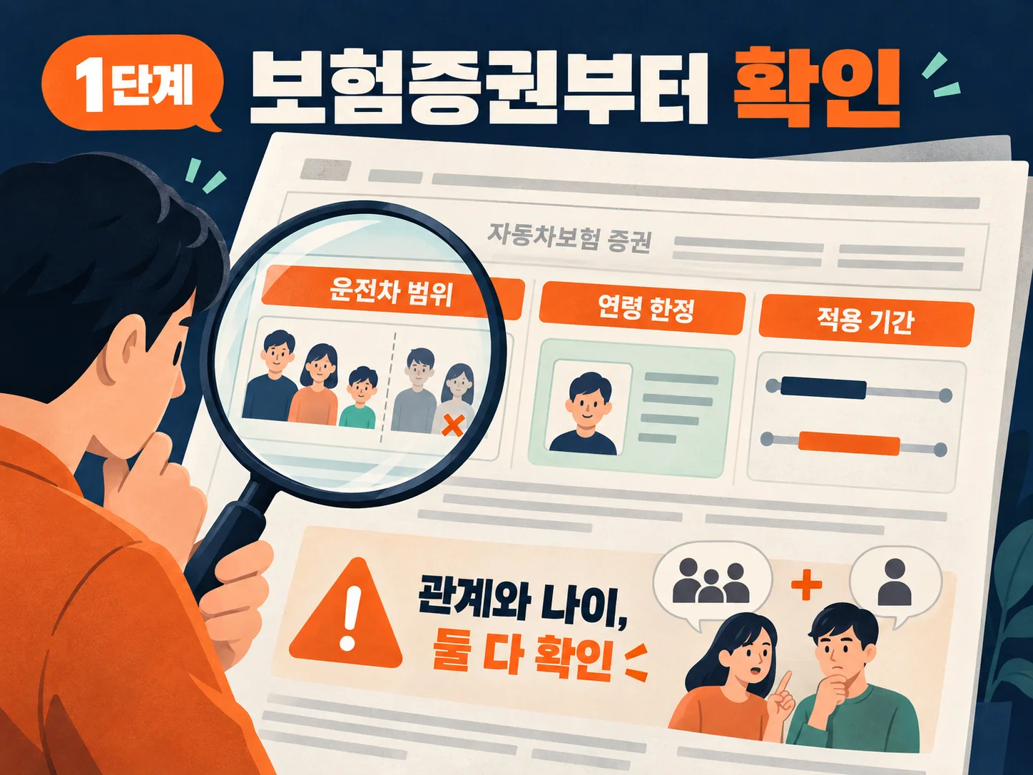 자동차보험 운전자 범위와 연령 한정 확인