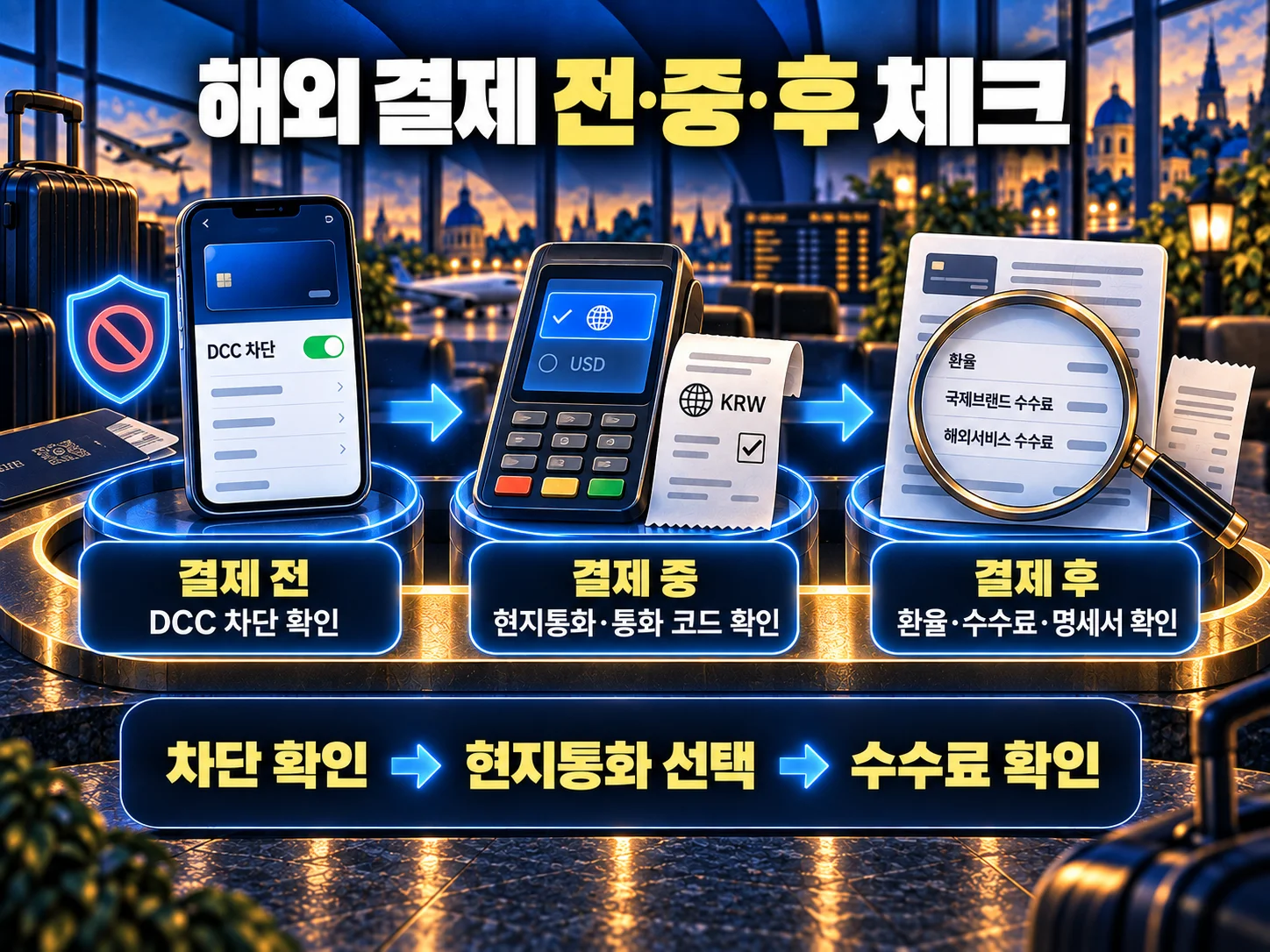 해외 결제 전 결제 중 결제 후 확인事项을 정리한 체크리스트
