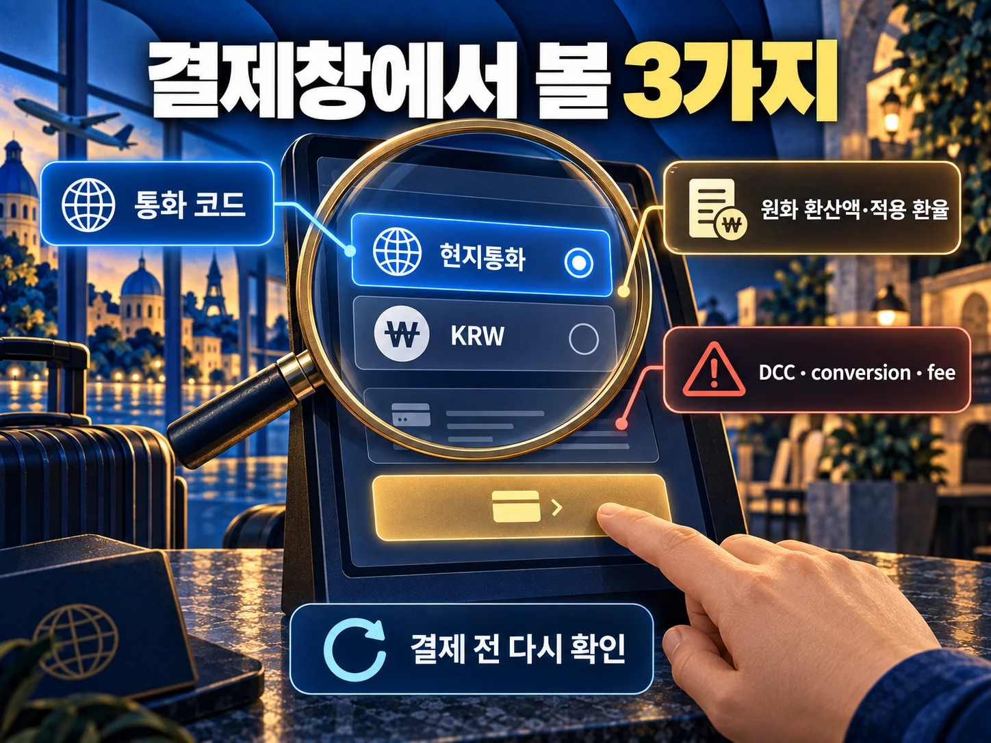 해외 결제창에서 결제통화와 환율을 확인하는 방법