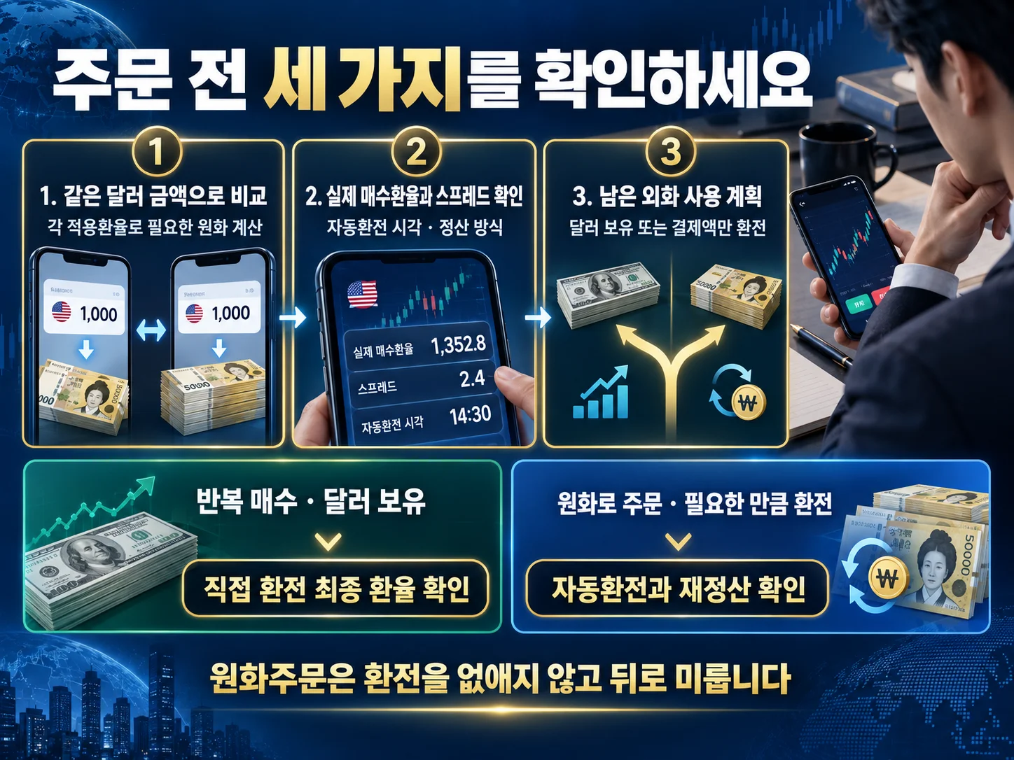 해외주식 주문 전 원화주문과 직접 환전 확인사항 체크리스트