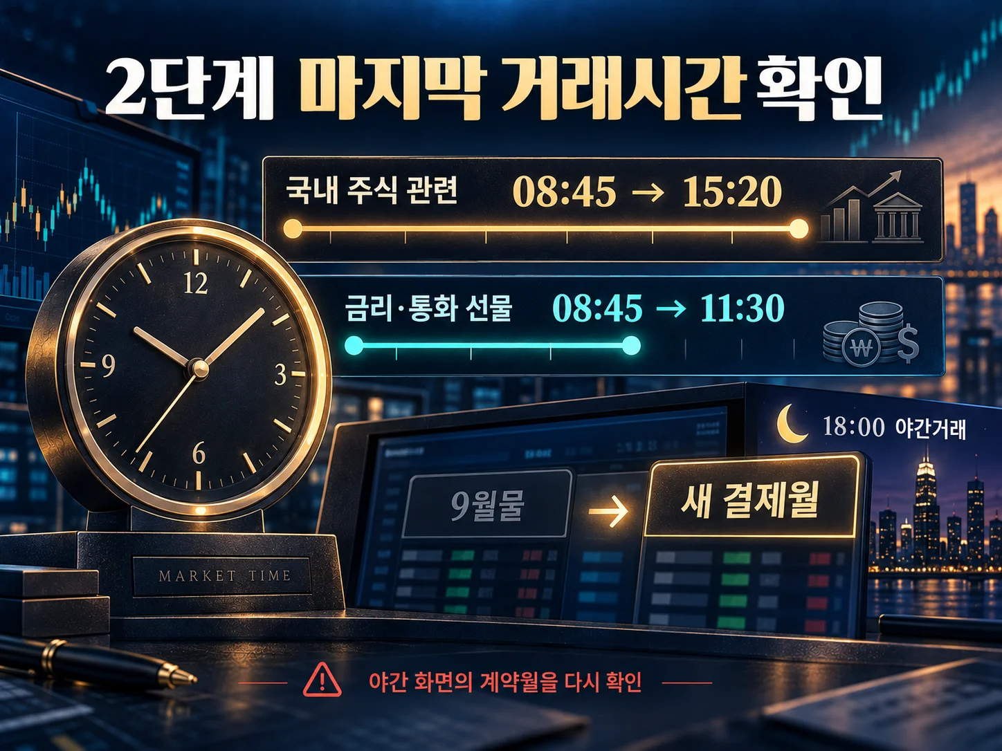 최종거래일 파생상품 거래시간과 야간거래 계약월 확인
