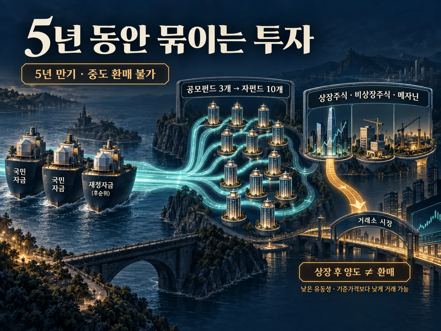 5년 만기 환매금지형 펀드의 자금 회수 조건 안내