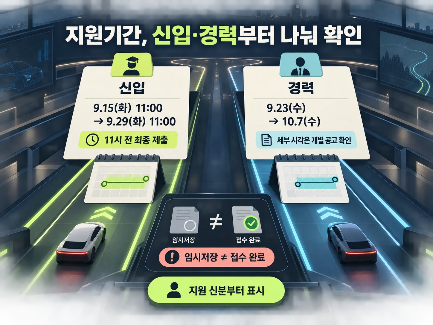 기아 채용 신입·경력 지원기간 확인