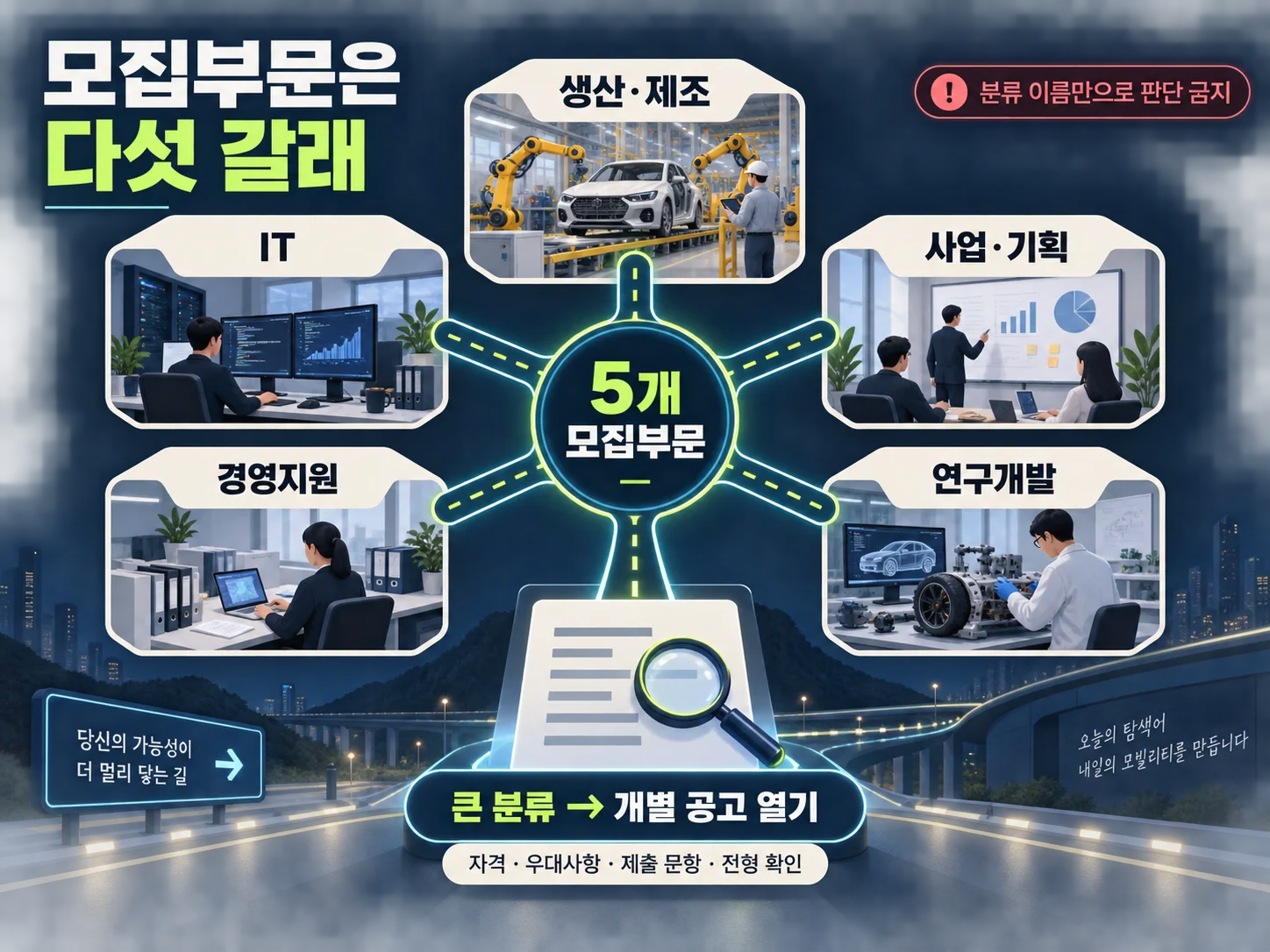기아 채용 다섯 모집부문과 직무 공고 확인