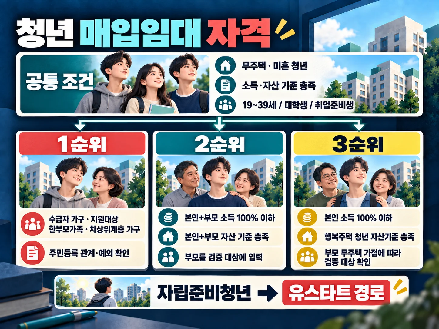 청년 매입임대 신청 자격과 순위별 소득·자산 확인