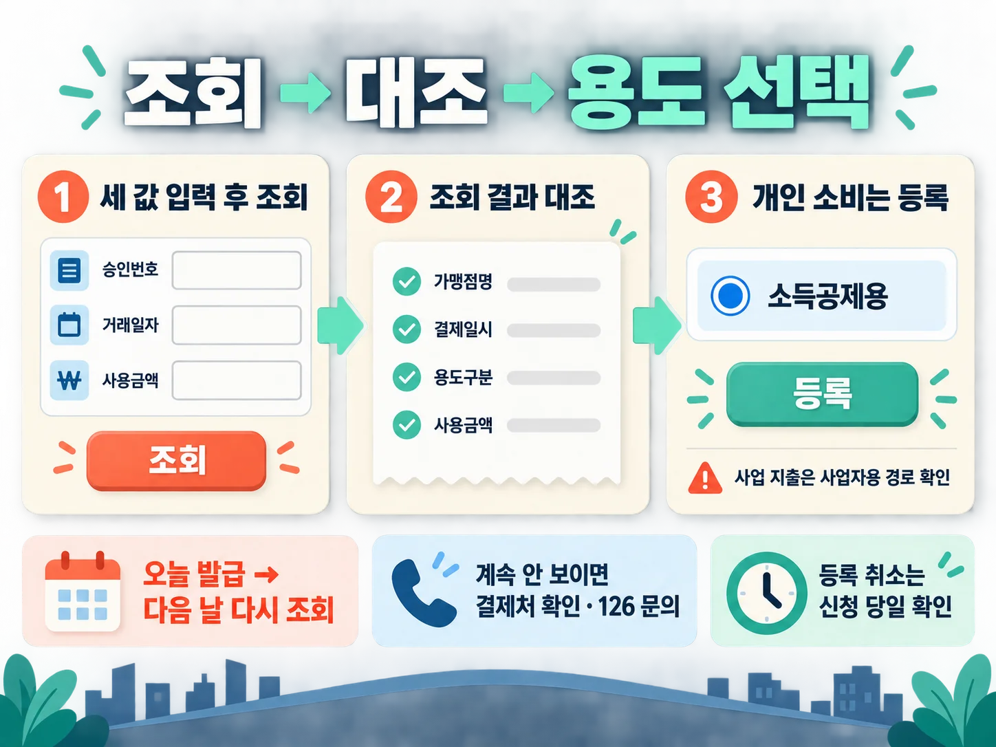 현금영수증 거래 조회와 소비자소득공제용 등록