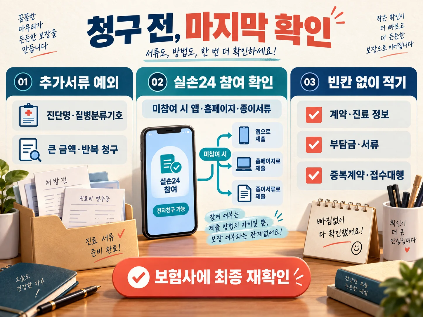 실손24 참여 여부와 실손보험 청구 전 확인표