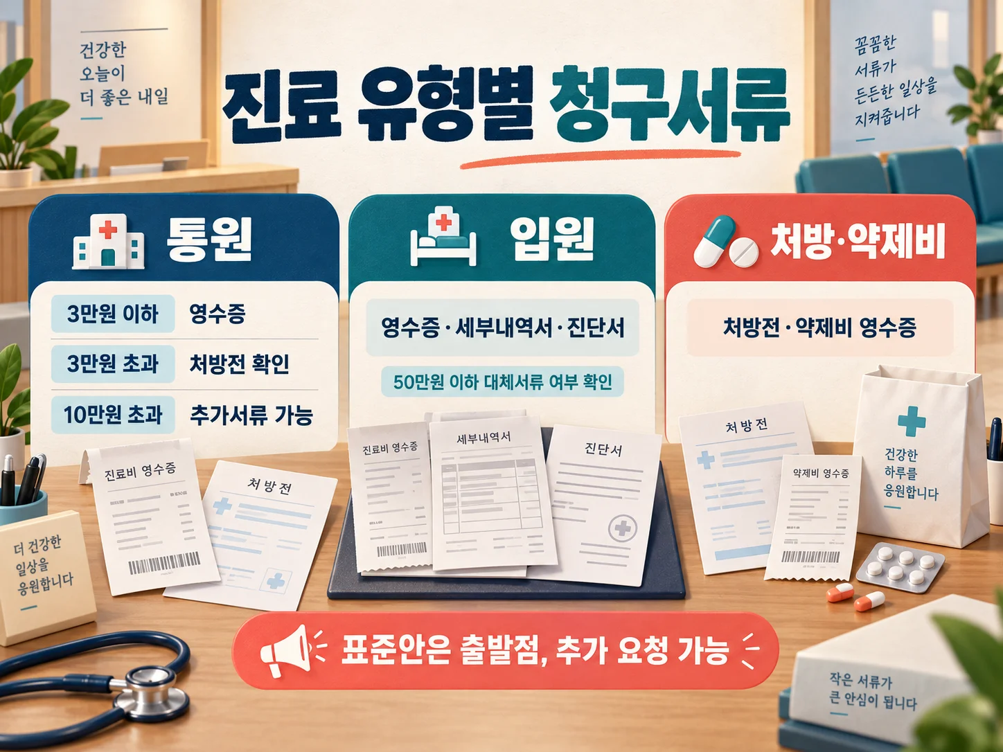 통원·입원·처방별 실손보험 청구서류 확인