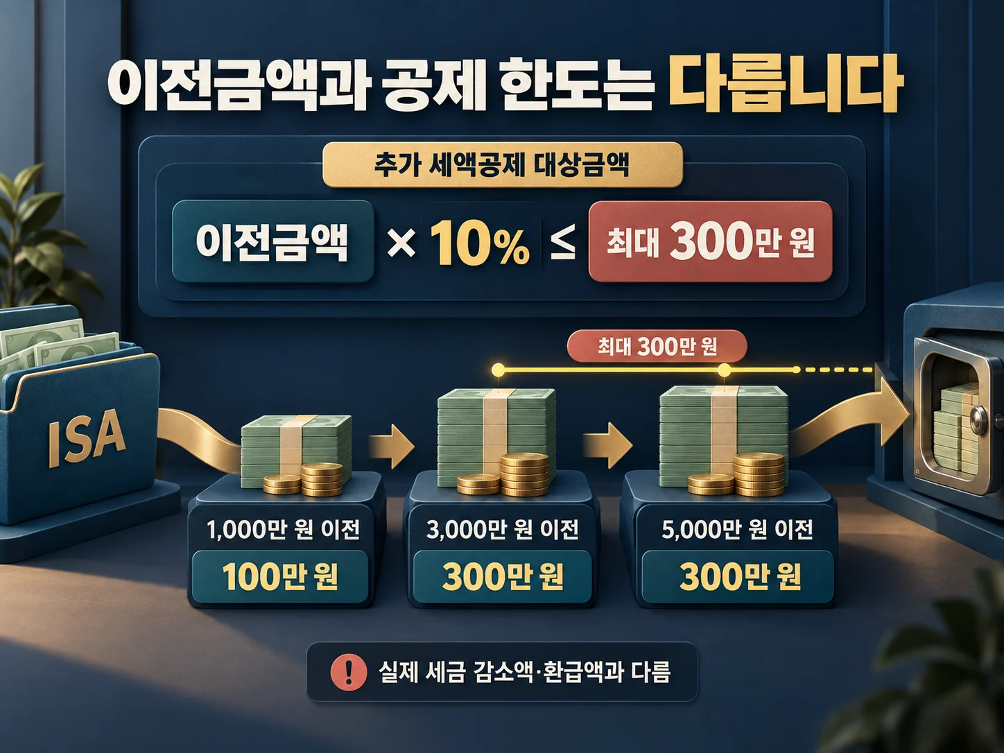 ISA 만기자금을 연금계좌로 이전할 때 추가 세액공제 한도를 계산하는 기준.