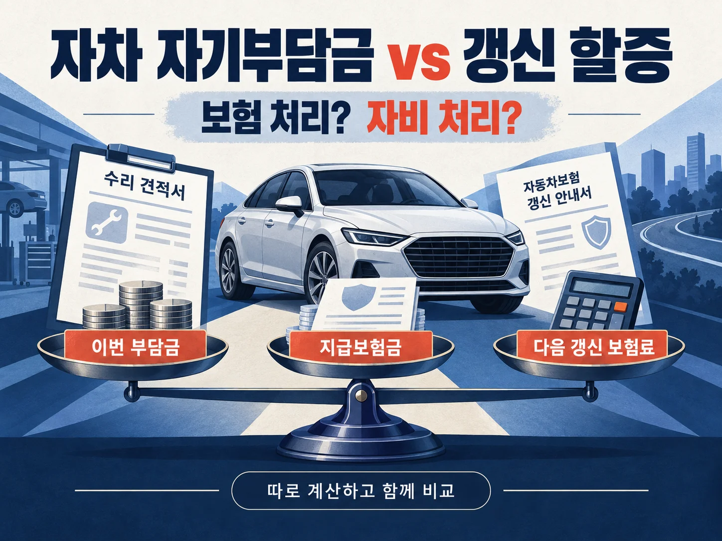 자동차보험 자차 자기부담금과 갱신 할증 비교 안내