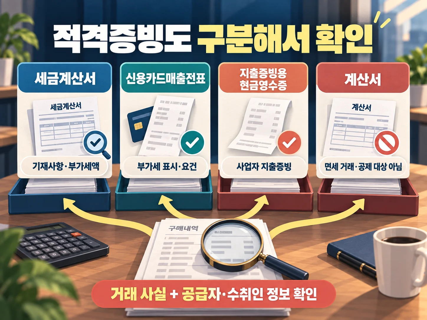 세금계산서와 신용카드매출전표 적격증빙 구분
