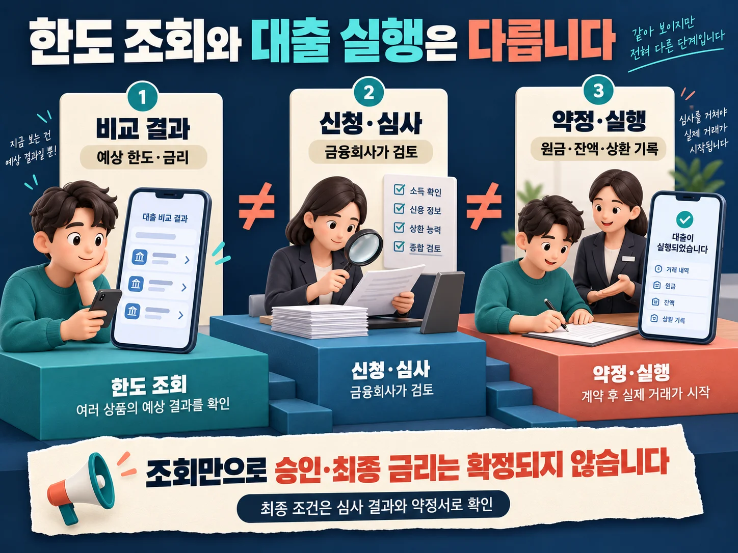 한도 조회와 대출 실행 기록의 구분