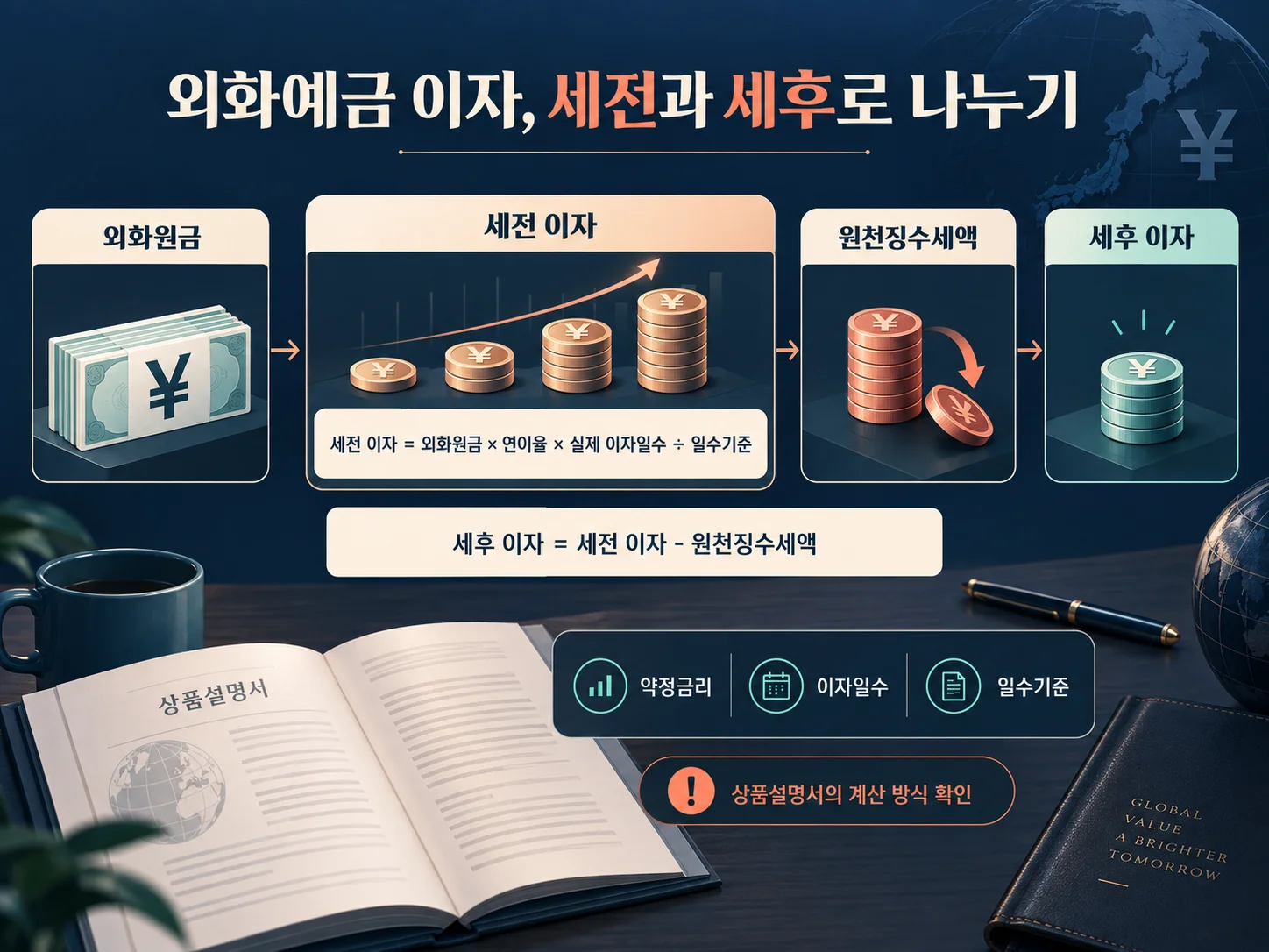 엔화 외화예금 세전·세후 이자 계산