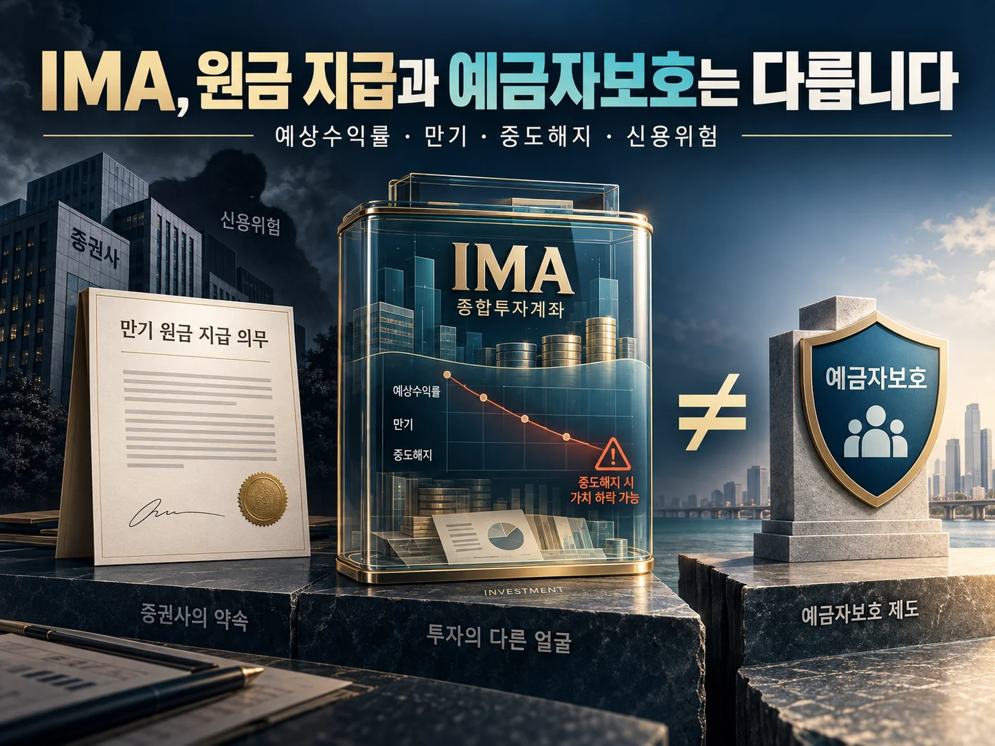 IMA 투자 전 예상수익률·만기·중도해지·예금자보호 확인 안내